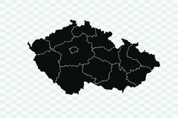 Czech Republic map Color on Backgound Png