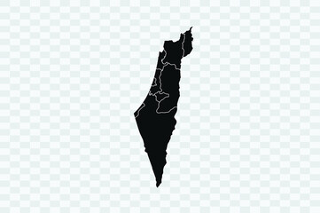  Israel map black Color on Backgound