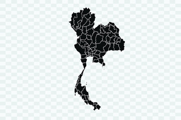 Thailand map black Color on Backgound