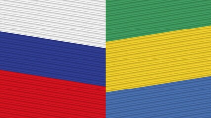 France and Russia Flags Together Fabric Texture Illustration Background