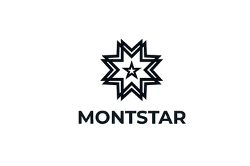 Star and M letter logo design