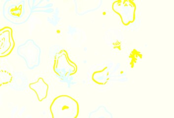 Fototapeta premium Light Blue, Yellow vector pattern with random forms.