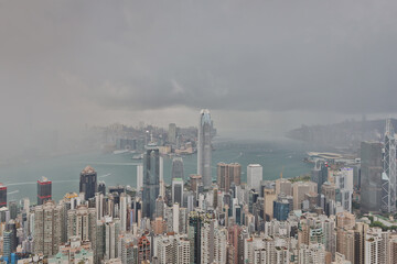 Viewpoint on The Peak at rain sky and cloud, hong kong 11 Jue 2021