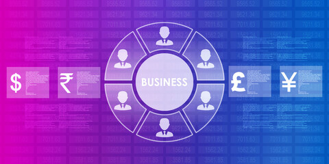 2d illustration Business Network concept