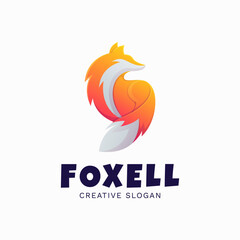 Fototapeta premium Awesome fox gradient logo template
