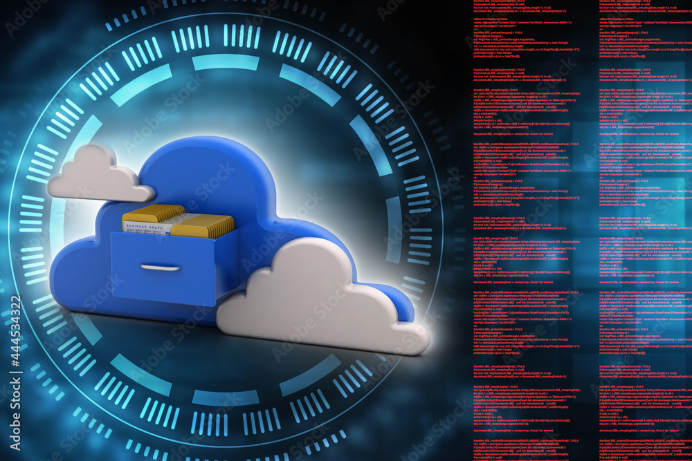Poster 3d rendering cloud folder network