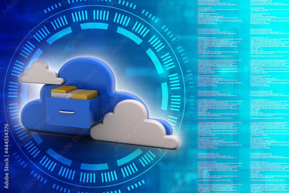 Poster 3d rendering cloud folder network