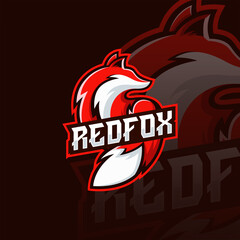 Red fox e sport logo template