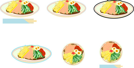 シンプルな冷やし中華セット