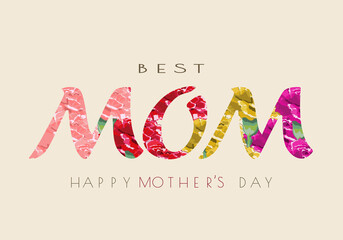Mums, Mother's Day Flowers Letters Banner Greeting Card Background
