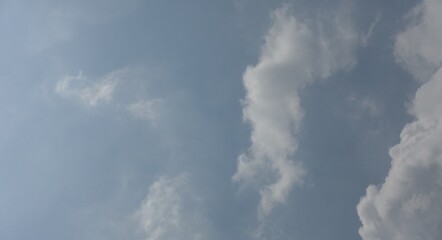 Bright Clouds pattern on a sunny day in Delhi in India