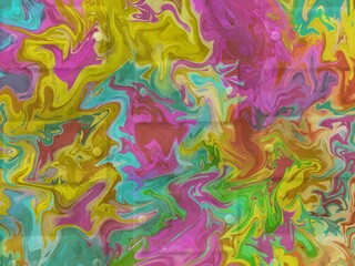 抽象的カラフル壁面イラスト