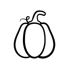 Yellow pumpkin vector for carving scary ghost faces for Halloween.