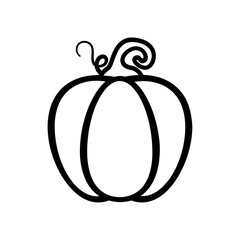 Yellow pumpkin vector for carving scary ghost faces for Halloween.