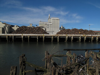 Vista del barrio Punta de Zorroza desde Zorrozarre cerca de Bilbao.