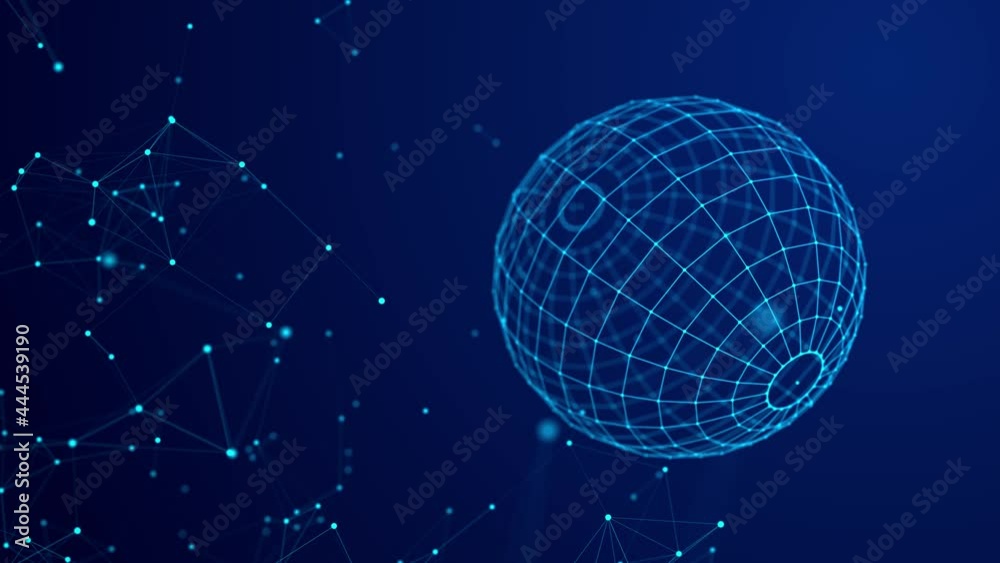 Aufkleber Sphere with connecting points. Global Connection Technology. The accumulation of information. 3D rendering.