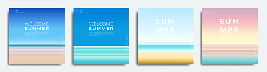 Abstract summer background bundle, gradient with summer, beach, sea colors © Ghani