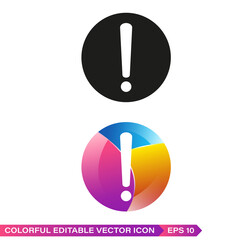 Exclamation mark Icon Vector. With colorful simple flat symbols. Perfect Black pictogram illustration on white background. Risk sign vector illustration