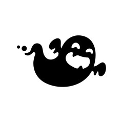 A cartoon white evil ghost that has fun haunting people on Halloween.