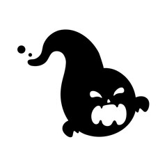 A cartoon white evil ghost that has fun haunting people on Halloween.