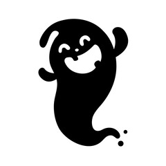 A cartoon white evil ghost that has fun haunting people on Halloween.