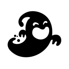 A cartoon white evil ghost that has fun haunting people on Halloween.