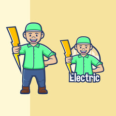 Electricity mascot logo 
