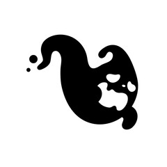 A cartoon white evil ghost that has fun haunting people on Halloween.