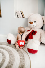 teddy bear with a child