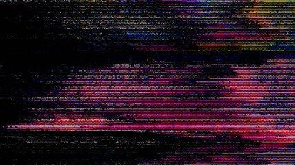 Glitch noise static television VFX pack. Visual video effects stripes background, tv screen no signal glitch effect - 444539797