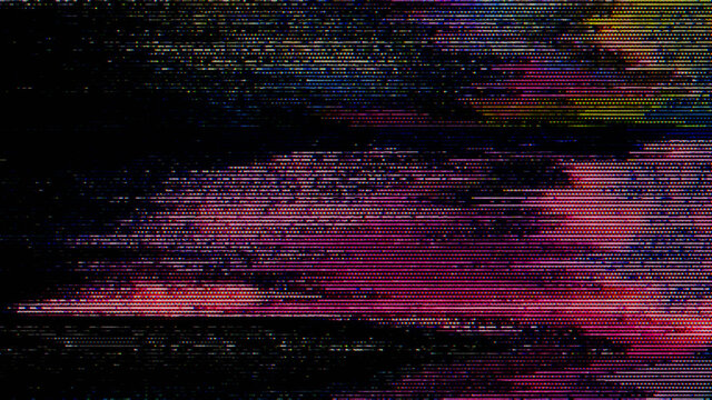 Glitch Noise Static Television VFX Pack. Visual Video Effects Stripes Background, Tv Screen No Signal Glitch Effect