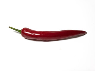 one red hot chili pepper on white background