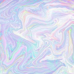 Zeitgenössische Zusammenfassung des flüssigen Wirbels. Geometric spiral, swirl, twirl in holografisch lila, grün und gelb. Perfekt für Hintergrund von Webseiten und design Elemente . Trendy Farben.