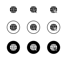 Globe icon set, Go to web icon. web icon vector	