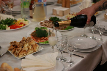 Banquet table at a wedding