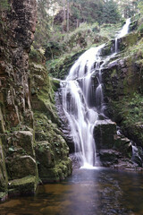 Fototapeta na wymiar September in Karkonosze, waterfall on mountain stream