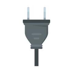 Retro wire plug icon flat isolated vector