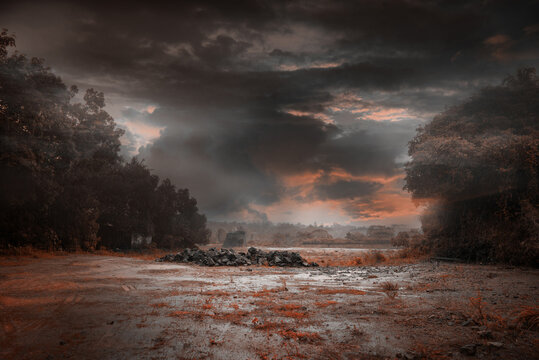 Nature photography Rainy day - Monochrome landscape