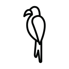 Parrot bird line icon. Sign pets, vet and veterinary icons. Outline sign for mobile concept and web design, store, logo