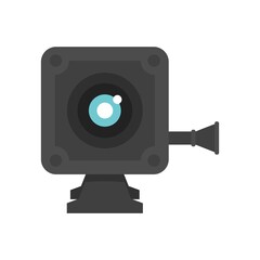 Small action camera icon flat isolated vector