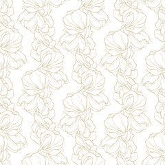 Seamless elegant pattern with magnolia flowers