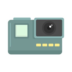 Extreme action camera icon flat isolated vector