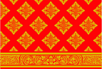 Geometric Indonesian batik motifs with distinctive Balinese floral pattern