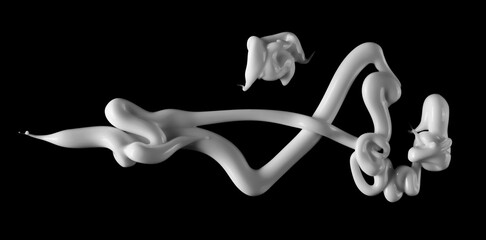 Hand cream, white skincare product isolated on black background, top view with clipping path