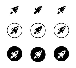 rocket  icon set, rocket symbol vector for web	