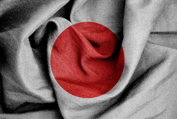 Flag texture on the silk background