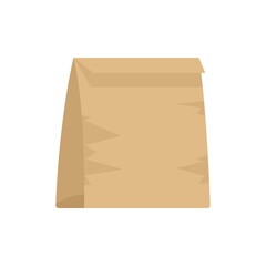 Used lunch bag icon flat isolated vector
