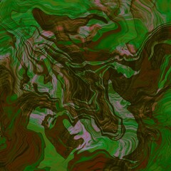 Zeitgenössische Zusammenfassung des flüssigen Wirbels. Geometric spiral, swirl, twirl in grün und braun. Perfekt für Hintergrund von Webseiten und design Elemente . Trendy Farben.