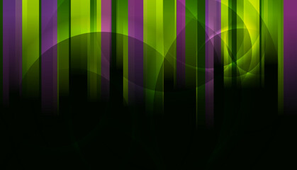 Dark violet and green glossy stripes abstract geometric background. Technology vector design