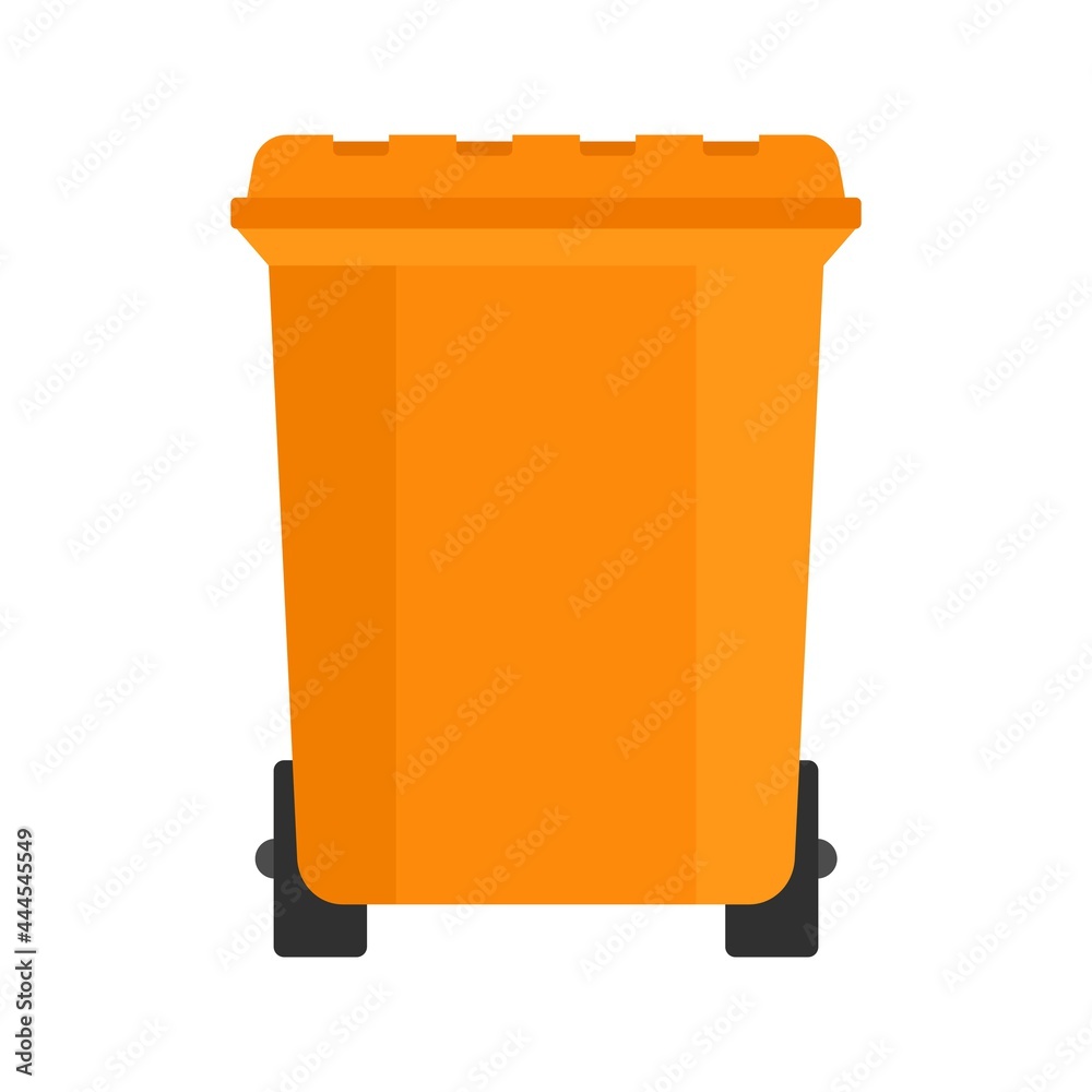 Canvas Prints Plastic garbage bin icon flat isolated vector